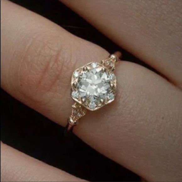 New Rose Gold Filled White Sapphire Ring - Picture 5 of 5